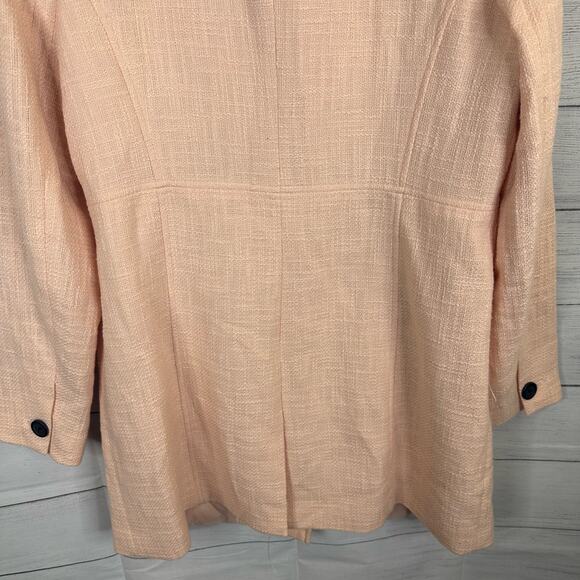 New Karl Lagerfeld Womens size 12 Long Button Front Jacket Blazer Sherbert Pink - Picture 10 of 14